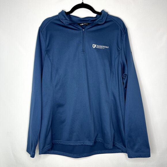The North Face 1/4 Zip Pullover Blue Striped Design Women's XXL - Picture 1 of 10
